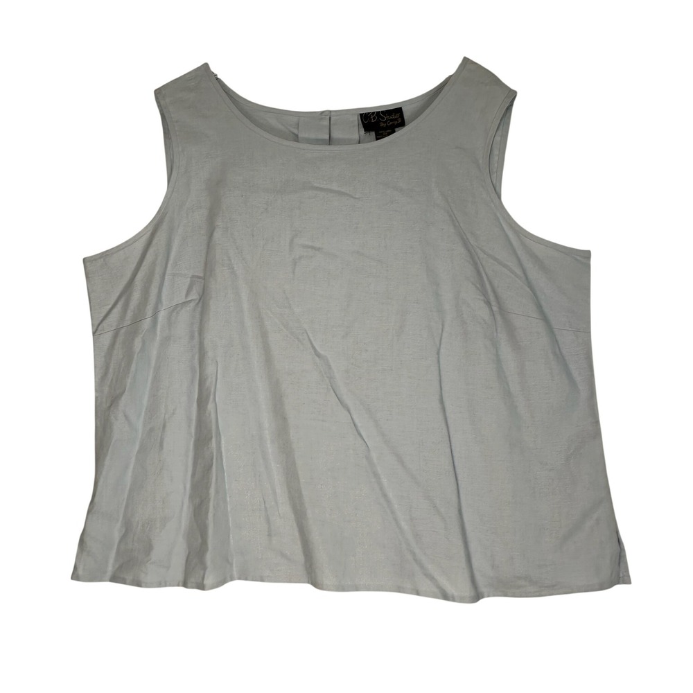 CB Studios by Casey B Light Blue Sleeveless Linen Shell Top Size XL